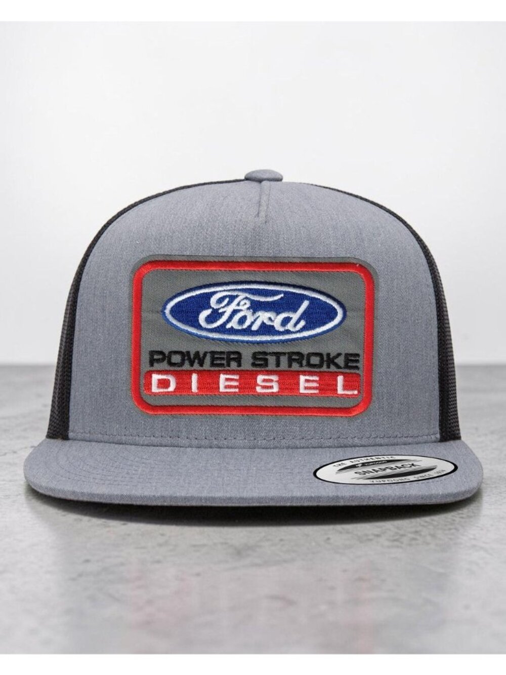 Ford Diesel Power Stroke YP Classics 6006 Flat Bill Trucker Snapback greyblack